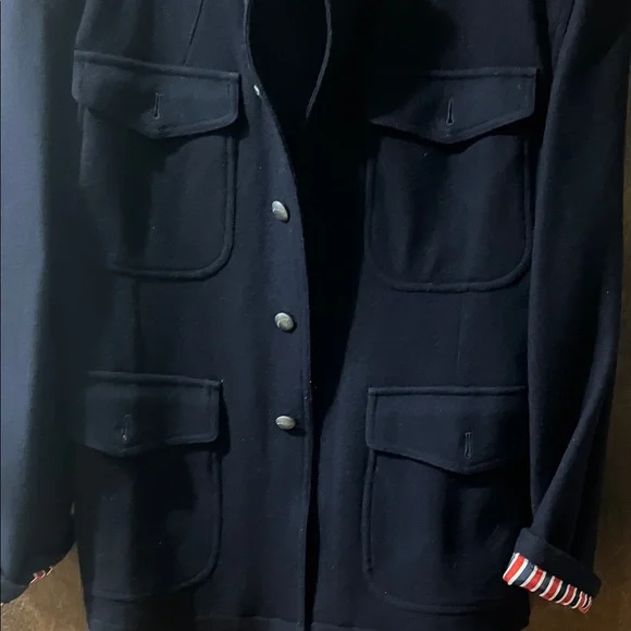 Armani Jeans Dark Blue Utility Jacket with Metallic Accents - Picture 11 of 14